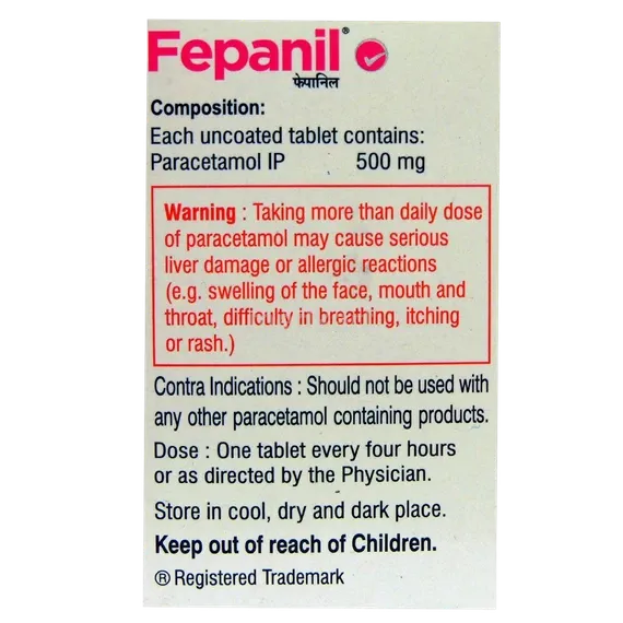 fepanil 500mg tablet 15's
